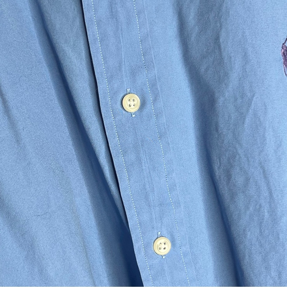 Ralph Lauren Custom Fit Men's Button Down Blue Short Sleeve Cotton Shirt L - Picture 12 of 15